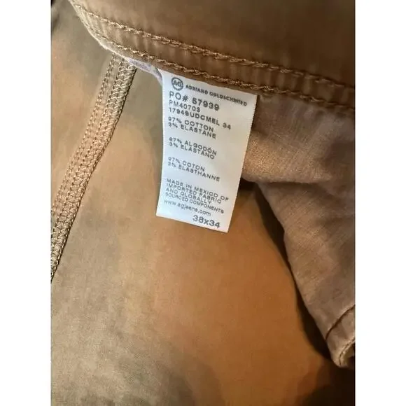 AG Adriano Goldschmied Men’s38x34 Brown Italian Stretch NWT List $198